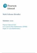 2025 Pearson Edexcel A Level Further Mathematics Mark Scheme Paper 1 &lpar;9FM0&sol;01&colon; Core Pure Mathematics 1&rpar;