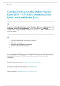 Certified Medication Aide Online Practice Exam 2025 &mdash; CMA Test Questions&comma; Study Guide&comma; and Certification Prep