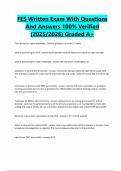 FES Written Exam With Questions And Answers 100&percnt; Verified &lpar;2025&sol;2026&rpar; Graded A&plus;