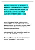 CWEA MECHANICAL TECHNOLOGIST II EXAM &lpar;ACTUAL EXAM&rpar; WITH CORRECT ACTUAL QUESTIONS AND CORRECTLY WELL DEFINED ANSWERS LATEST ALREADY GRADED A&plus; 2025 &ndash; 2026