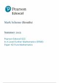 2025 Pearson Edexcel A Level Further Mathematics Mark Scheme Paper 4D &lpar;9FM0&sol;4D&colon; Pure Mathematics&rpar;