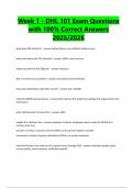 Week 1 - DHL 101 Exam Questions with 100&percnt; Correct Answers 2025&sol;2026
