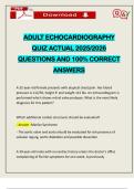 ADULT ECHOCARDIOGRAPHY QUIZ ACTUAL 2025&sol;2026 QUESTIONS AND 100&percnt; CORRECT ANSWERS