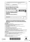 2025 Pearson Edexcel A Level Further Mathematics Paper 4B &lpar;9FM0&sol;4B&colon; Further Statistics 2&rpar;
