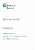 2025 Pearson Edexcel A Level Further Mathematics Mark Scheme Paper 4B &lpar;9FM0&sol;4B&colon; Further Statistics 2&rpar;