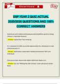DSP YEAR 2 QUIZ ACTUAL 2025&sol;2026 QUESTIONS AND 100&percnt; CORRECT ANSWERS
