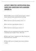 ACTIVITY DIRECTOR CERTIFICATION FINAL PAPER 2026 QUESTIONS WITH ANSWERS GRADED A&plus;
