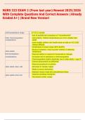 NURS 323 EXAM 2 &lpar;From last year&rpar; Newest 2025&sol;2026  With Complete Questions And Correct Answers &vert;Already  Graded A&plus;&vert;&vert;Brand New Version&excl; 