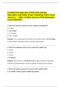 Certified Pool Operator &lpar;CPO&rpar; Pool And Spa Operations And Safety Exam 2 Questions And Correct Answers &lpar; 100&percnt; Verified Answers&rpar; With Rationales &vert; Latest 2026&sol;2027&period;