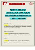 ACTIVITY DIRECTOR CERTIFICATION EXAM ACTUAL 2025&sol;2026 QUESTIONS AND 100&percnt; CORRECT ANSWERS