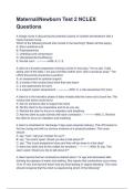 Maternal&sol;Newborn Test 2 NCLEX Questions  with correct Answers &lpar;A&plus; GRADED 100&percnt; VERIFIED&rpar;&vert; 2025&sol;2026
