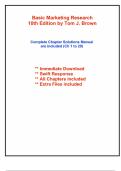 Basic Marketing Research &ndash; 10th Edition by Tom J&period; Brown&comma; Naresh K&period; Malhotra & Satyabhusan Dash &vert; Complete Solutions Manual for Chapters 1&ndash;20