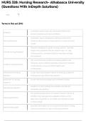 NURS 328&colon; Nursing Research- Athabasca University &lpar;Questions With InDepth Solutions&rpar;