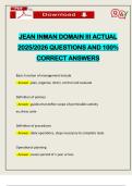 JEAN INMAN DOMAIN III ACTUAL 2025&sol;2026 QUESTIONS AND 100&percnt; CORRECT ANSWERS