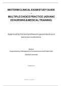 Midterm Clinical Exam Study Guide&colon; Advanced Nursing &vert; MCQ Practice with Verified Correct Answers &vert; 2025 Newest Updated Edition &vert; Medical-Surgical Nursing I&colon; Management of Comprehensive Adult Patient Care &vert; 100&percnt; Assured Answers