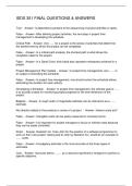 ISDS 351 FINAL QUESTIONS & ANSWERS