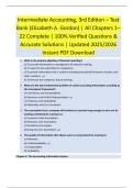 Intermediate Accounting&comma; 3rd Edition &ndash; Test Bank &lpar;Elizabeth A&period; Gordon&rpar; &vert; All Chapters 1&ndash;22 Complete &vert; 100&percnt; Verified Questions & Accurate Solutions &vert; Updated 2025&sol;2026 Instant PDF Download