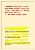  APES Exam&colon; Study guide&vert; Verified Expert Exam Questions with 100&percnt; Correct Clear Answers&vert; All Graded A&plus;&vert;100&percnt; Guaranteed Success&vert;Latest Premium Update&period;