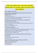 TEXAS LEAD INSPECTOR &sol; LEAD RISK ASSESSOR COMBO PREP FOR COURSE EXAM 2026 QUESTIONS AND ANSWERS