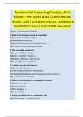 Fundamental Accounting Principles&comma; 24th Edition &ndash; Test Bank &lpar;Wild&rpar; &vert; Latest Revised Version 2025 &vert; Complete Practice Questions & Verified Solutions &vert; Instant PDF Download