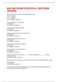 BIO 400 EXAM 2 RATED A&plus; 2025 NEW UPDATE