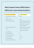 AQA Computer Science &lpar;8525&rpar; Paper 2 &lpar;2025&rpar; Exam Latest Already Graded A&plus; 