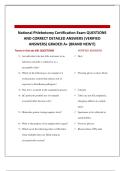 National Phlebotomy Certification Exam Questions &lpar;2025&rpar; Latest Already Graded A&plus;