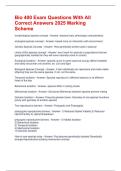 Bio 400 Exam Questions With All Correct Answers 2025 Marking Scheme
