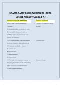 NCCHC CCHP Exam Questions &lpar;2025&rpar; Latest Already Graded A&plus;