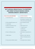 DOT Certification Medical Examiner Test QUESTIONS AND CORRECT DETAILED ANSWERS &lpar;VERIFIED ANSWERS&rpar; GRADED A&plus; &lpar;BRAND NEW&excl;&excl;&rpar;