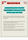 2025&sol;2026 RELATIVITY REVIEW MANAGEMENT SPECIALIST EXAM ACTUAL Q&A 100&percnt; PASS