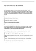 PMA EXAM QUESTIONS AND ANSWERS