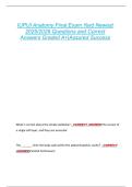 IUPUI Anatomy Final Exam Yard Newest  2025&sol;2026 Questions and Correct  Answers Graded A&plus;&vert;Assured Success 