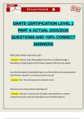DANTE CERTIFICATION LEVEL 2 PART A ACTUAL 2025&sol;2026 QUESTIONS AND 100&percnt; CORRECT ANSWERS