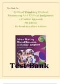 Test bank for critical thinking&comma;clinical reasoning and clinical judgement 7th Edition By Rosalinda Alfaro