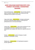 ACRP CCRA EXAM QUESTIONS WITH 100&percnt;  CORRECT SOLUTIONS &vert; GUARANTEED  SUCCESS&period; 