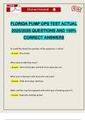 FLORIDA PUMP OPS TEST ACTUAL 2025&sol;2026 QUESTIONS AND 100&percnt; CORRECT ANSWERS