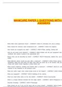 MANICURE PAPER 1 QUESTIONS WITH CORRECT ANSWERS