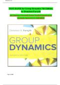 TEST BANK for Group Dynamics 7th Edition,  by Donelson Forsyth ||ISBN:9781337408851 All Chapters Covered| Expert Verified Questions &  Accurate Answers| A+ GRADED 