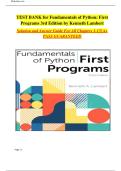 TEST BANK for Fundamentals of Python&colon; First  Programs 3rd Edition by Kenneth Lambert &vert;&vert;ISBN&colon;9780357881019 Solution and Answer Guide For All Chapters 1-13&vert; A&plus;  PASS GUARANTEED 