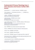 Fundamentals Of Human Physiology Exam 3  Uiowa Questions And Answers Verified 100&percnt;  Correct 