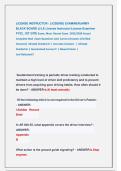 LICENSE INSTRUCTOR &sol; LICSENSE EXAMINER&lpar;ARMY   BLACK BOARD LI&sol;LE License Instructor&sol;License Examiner  FY22&lowbar;1ST QTR&rpar; Exam&comma; Most  Recent Exam  2025&sol;2026 Actual  Complete Real  Exam Questions And  Correct Answers &lpar;Verified   Answers&rpar;  Already Graded A&plus; &vert; Accu