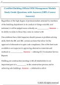 Certified Building Official MM Management Module  Study Guide Questions with Answers &lpar;100&percnt; Correct  Answers&rpar;