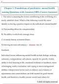 Chapter 1&colon; Foundations of psychiatric- mental health  nursing Questions with Answers &lpar;100&percnt; Correct Answers&rpar;