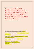 Emergency Medicine EOR Exam&vert;Brand New Expert Exam Questions with 100&percnt; Correct Clear Verified Answers&vert; All Graded A&plus;&vert;Latest Premium Update&vert;100&percnt; Guaranteed Success