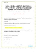 AMCA MEDICAL ASSISTANT CERTIFICATION EXAM WITH 400 QUESTIONS AND CORRECT ANSWERS JUST RELEASED THIS YEAR