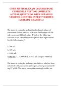 CNUR 305 FINAL EXAM  2025&sol;2026 BANK  CURRENTLY TESTING COMPLETE  ACTUAL QUESTIONS WITH DETAILED  VERIFIED ANSWERS EXPERT VERIFIED  &sol;ALREADY GRADED A&plus;