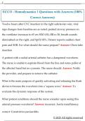 ECCO - Hemodynamics 1 Questions with Answers &lpar;100&percnt;  Correct Answers&rpar;