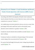 Electrical Level 3 Module 1 Load Calculations and Branch  Feeder Circuits Questions with Answers &lpar;100&percnt; Correct  Answers&rpar;