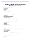 RBS Final Exam With 100&percnt; Correct Questions & Answers